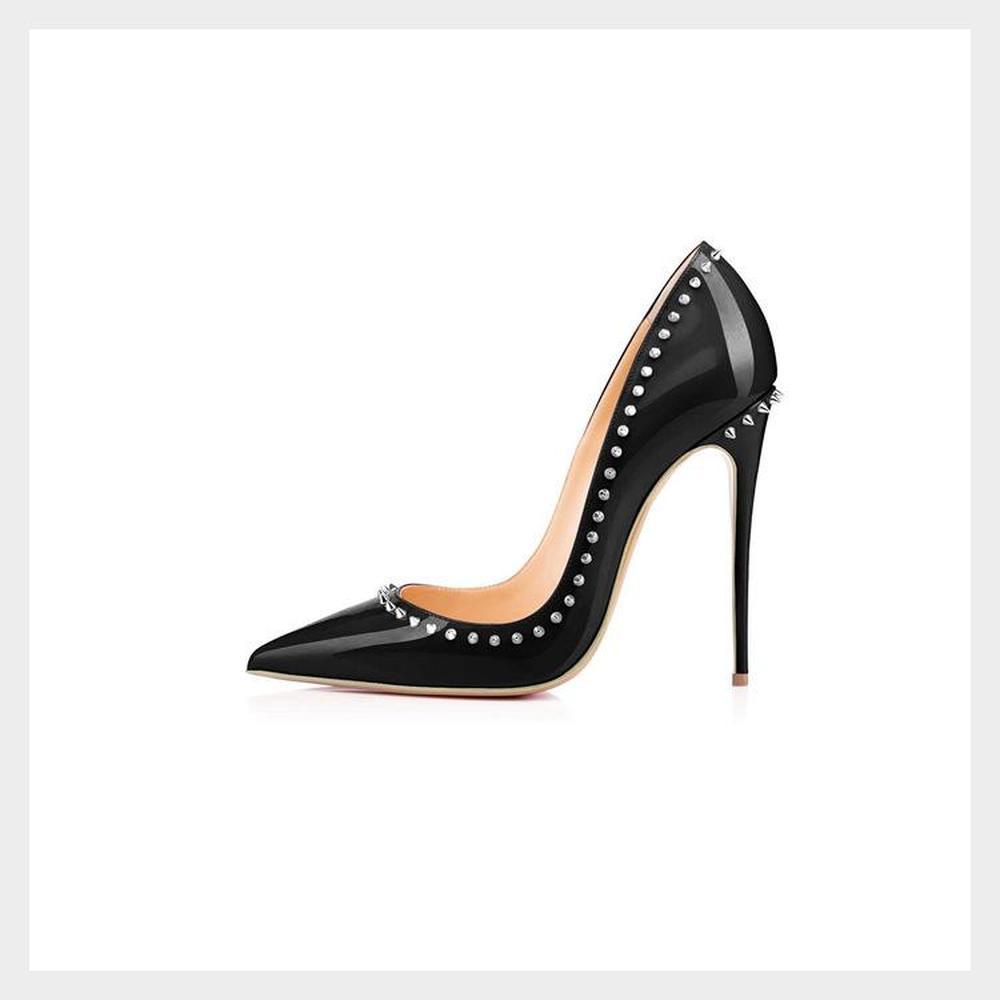 💰Koop Women Pumps Nude Black Spikes Rivets Ladies Office Shoes 12cm High  Heels Footwear for Female Point Toe Thin Heels High Heels Pumps Stilettos  Shoes goedkoop online tegen de lage prijs met