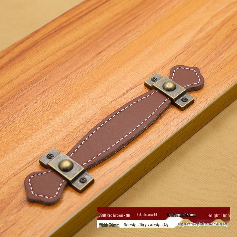 Brown-Black Leather Handle for Suitcases, Bags, Drawers, and Cabinets