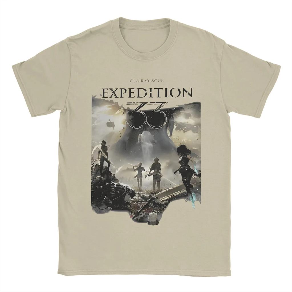 Clair Obscur Expedition 33 Game T Shirt Men's Pure Cotton Humor T-Shirt O Neck Tees Short Sleeve Tops Birthday Gift Summer Top