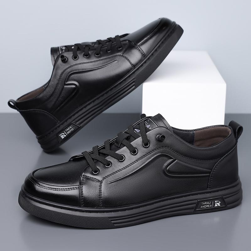 Fashion Casual Leather Men's Sneakers Lightweight Comfortable Walking Shoes for Everyday Wear Skateboard Footwear Male Tenis Masculino