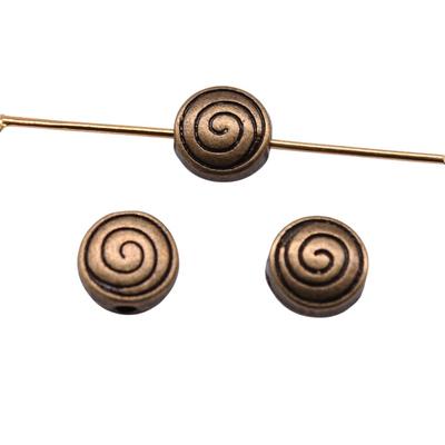 10Pcs Whirlpool Beads Thread Beads Small Hole Spacers Beads Pendant Jewelri Antique Bronze Color 8X8X4mm
