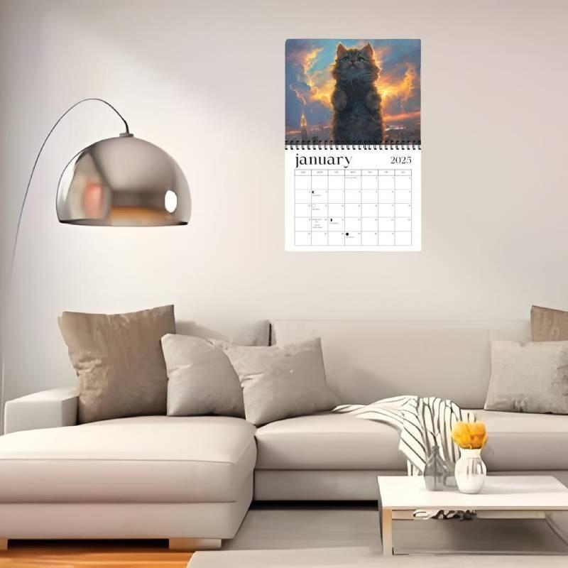 Cosmic 2025 Cat Calendar Fashion Spiral Living Room Wall Decoration Calendar
