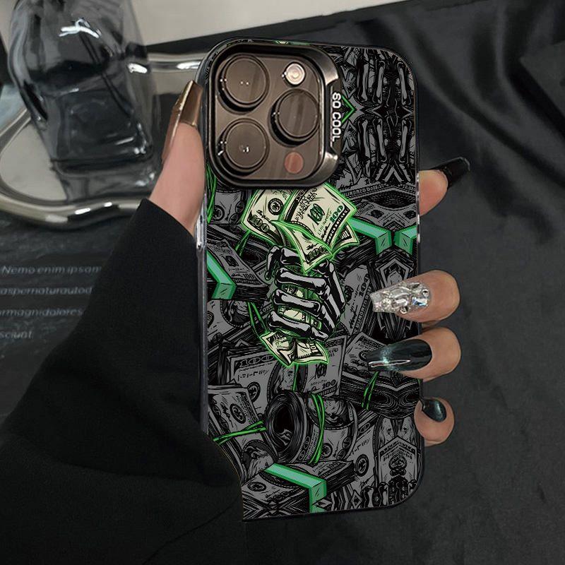 

Super Cool Emit Light Dollar Phone Case For iPhone16 15 14 13 12 11 ProMax XR XSMAX 78Plus MINI Y2K Fashion Anti Fall Back Cover iPhone 14 Pro Max