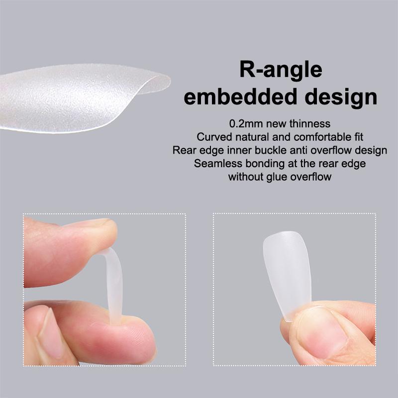 100Pcs/Box Matte Fake Nails No Polishing Press On False Nails Medium Short Design High Matt Soft Gel Nail Tips For Extension