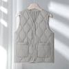 Crew neck quilted warm windproof vest down cotton vest cotton top warm jacket new autumn and winter