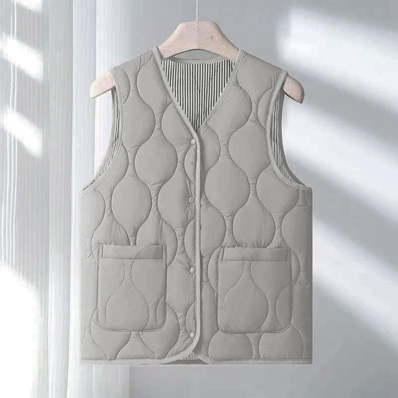Crew neck quilted warm windproof vest down cotton vest cotton top warm jacket new autumn and winter