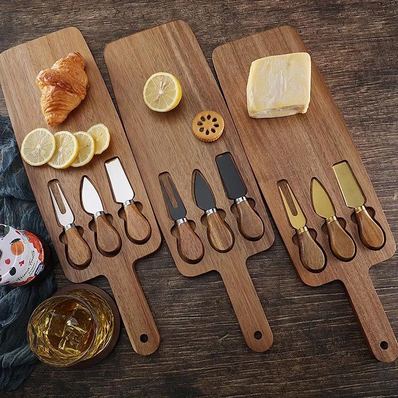 Acacia Cheese Plate Cover Cheese Knife Cheese Plate Steak Plate