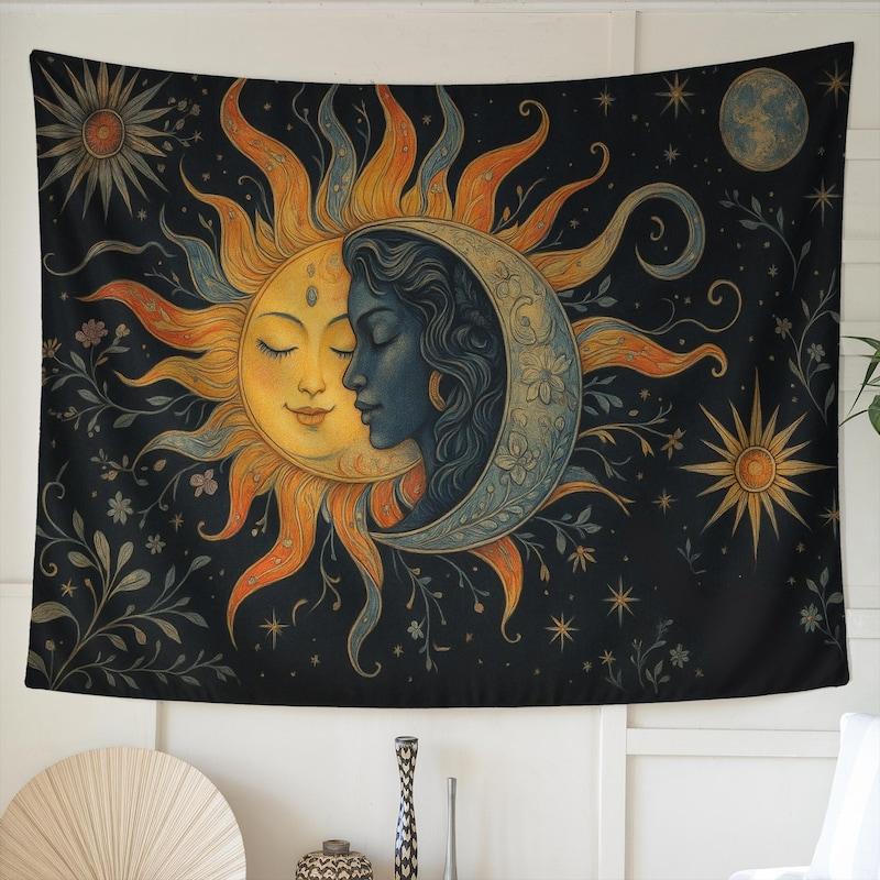 Tapestry of the Sun and Moon Lovers 75x100