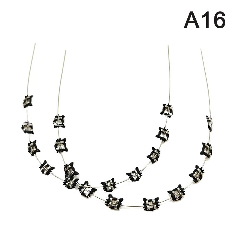 2Pcs Cartoon Cat Dental Metal Braces Archwire Without Hooks Metal Bracket And Ligature Ties Colorful Temporary Tooth Decoration