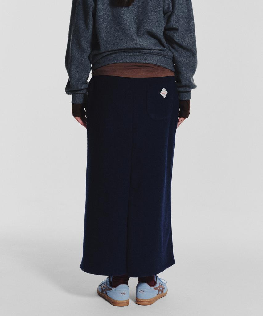 Minasu Terry Fleece Long Skirt_Navy