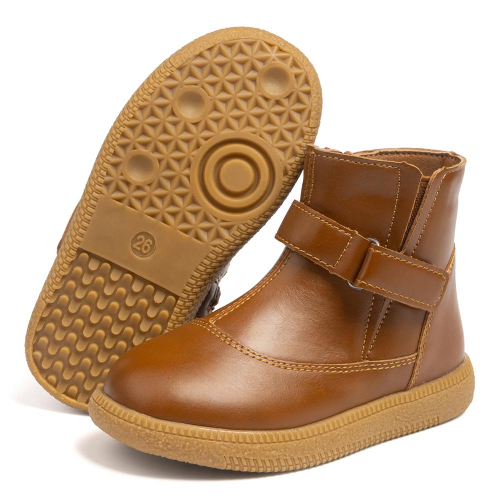 

Малышовые кожаные ботинки Водонепроницаемые Удобные Боевые ботинки Регулируемые Ботинки для прогулок на открытом воздухе Нескользящие для мальчиков девочек 260 коричневый