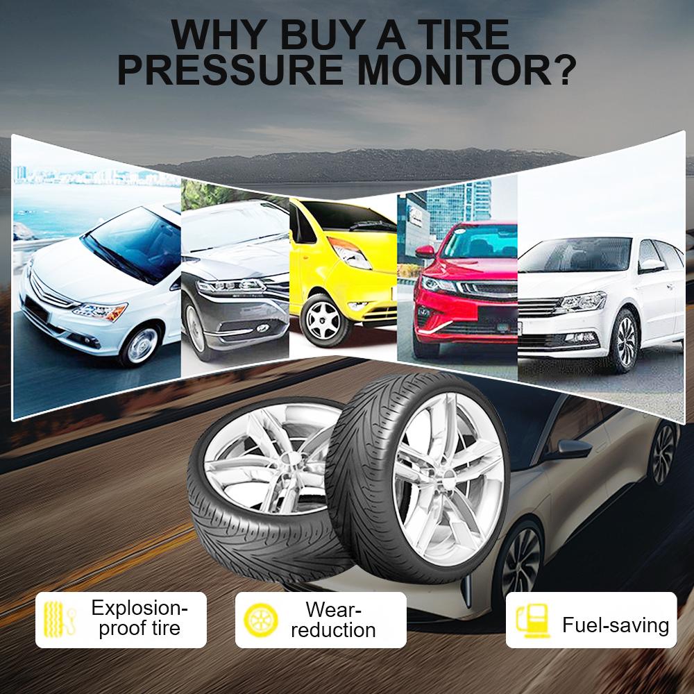Tire Pressure Monitoring System 4 External Sensors Rotating Holder USB Solar TPMS Car Tyre Pressure Monitor Tyre Pressure Alarm
