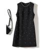 Goddess Costume Black Dress! Satin Round Neck Handmade Rhinestone Portable Vest Dress Can Be Worn In Four Seasons Dress