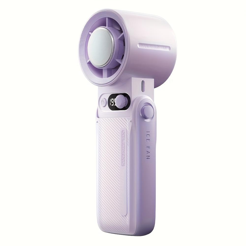 

Portable electric fan, rechargeable handheld fan, 6000mAh, with ice pack, 199 speed handheld turbo fan, with digital display screen quiet, фиолетовый