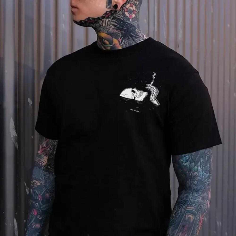 Hot Selling Men's Summer Breathable Sweat-Absorbing New T-shirt Weird Pattern Printing Quick Drying Sports Letter Casual Short