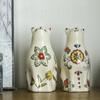 Chinese retro painted ceramic cat creative gift, living room decoration desktop, living room wine cabinet small ornament