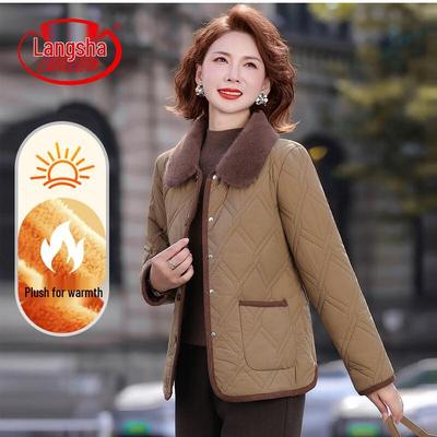 LangSha Mid-Aged Women's Plush Lined Winter Jacket