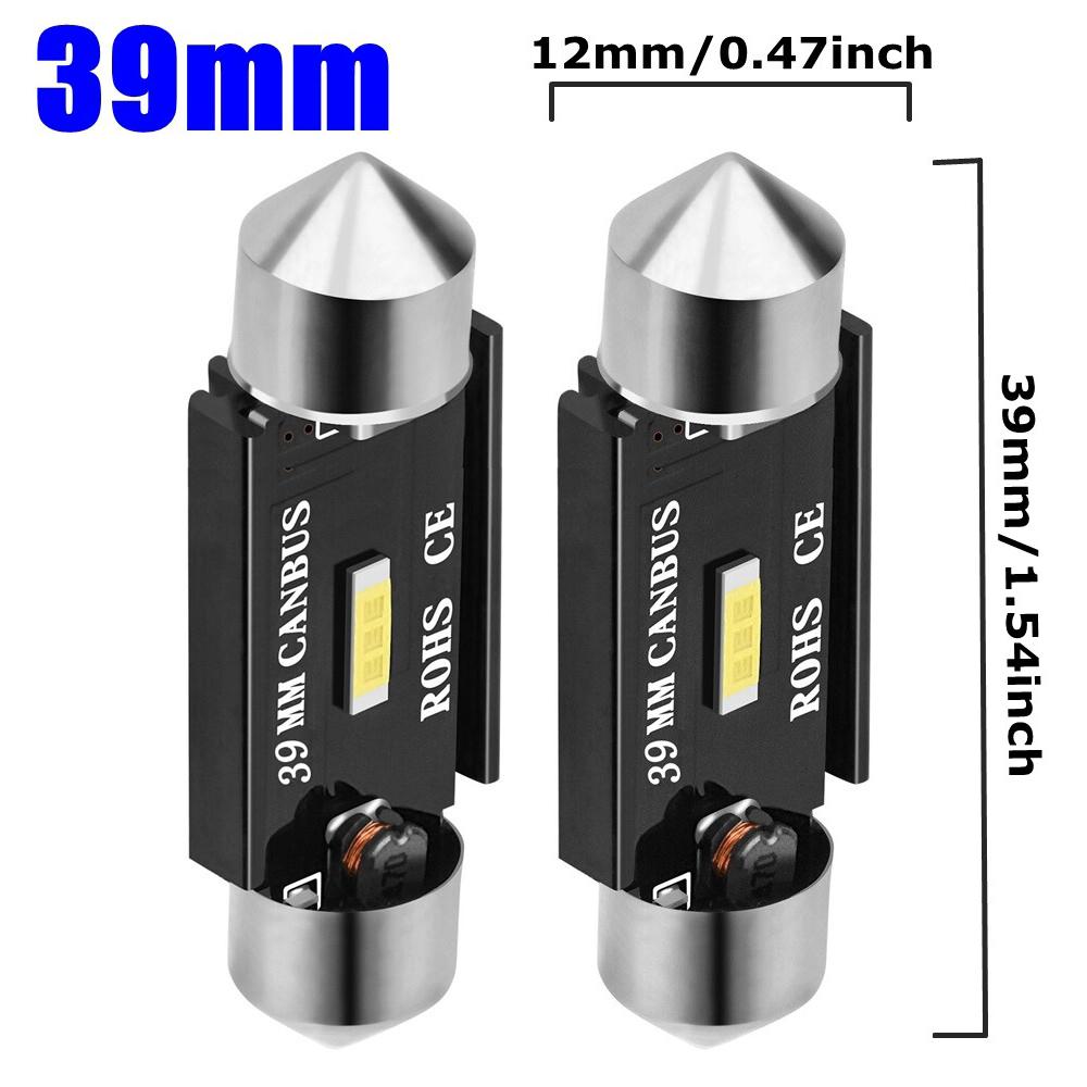 2x Festoon LED Bulbs Super Bright Car Dome Light Canbus No Error CSP 31mm 36mm 39mm 41mm C5W C10W Auto Interior Reading Lamps