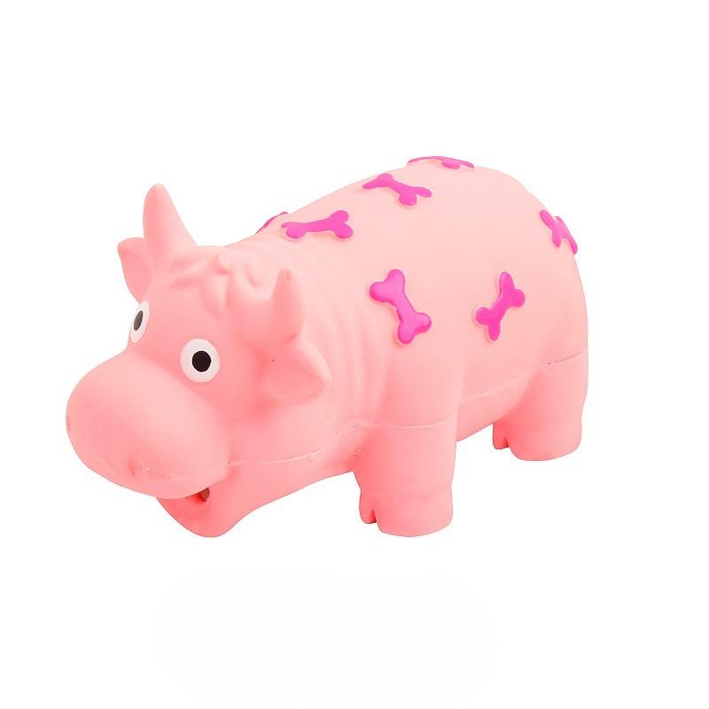 Звучащая игрушка из латекса - Жевательная игрушка для щенков в форме животного с напечатанным дизайном кости - Маленькая игрушка для собаки-теля