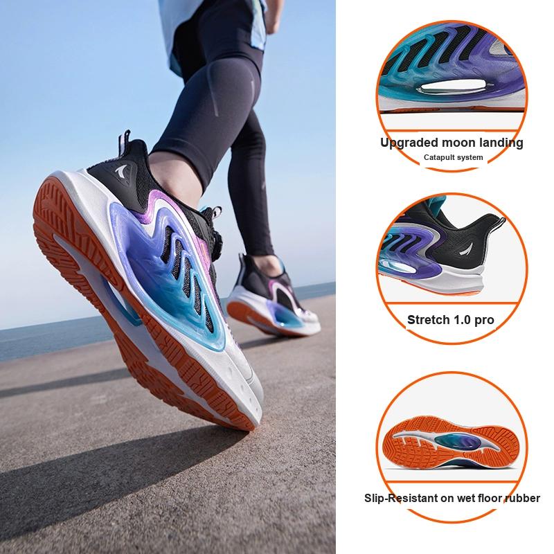 Anta Kids Monthly 2.0 Fabric Comfortable Simple Physical Test Non-Slip Shock Absorption Low-Top Running Shoes Kids sneaker Gray Black 312425518-4
