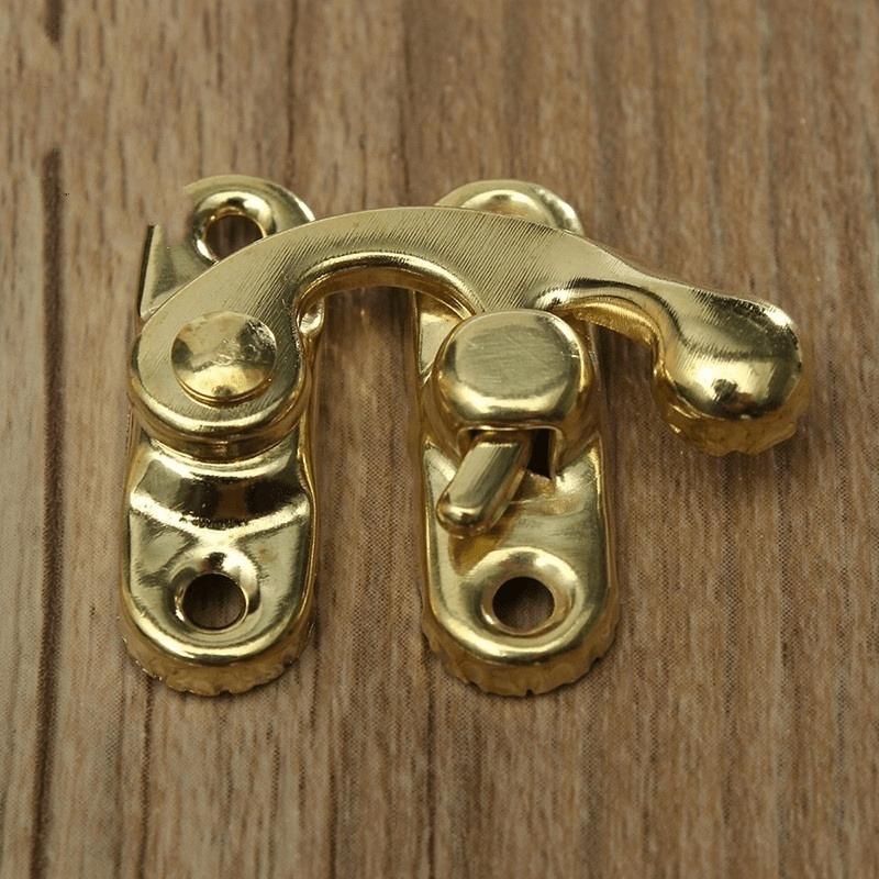 10PCS Antique Bronze Iron Padlock Hasp Hook Lock for Mini Jewelry Wooden Box with Screws Furniture Hardware