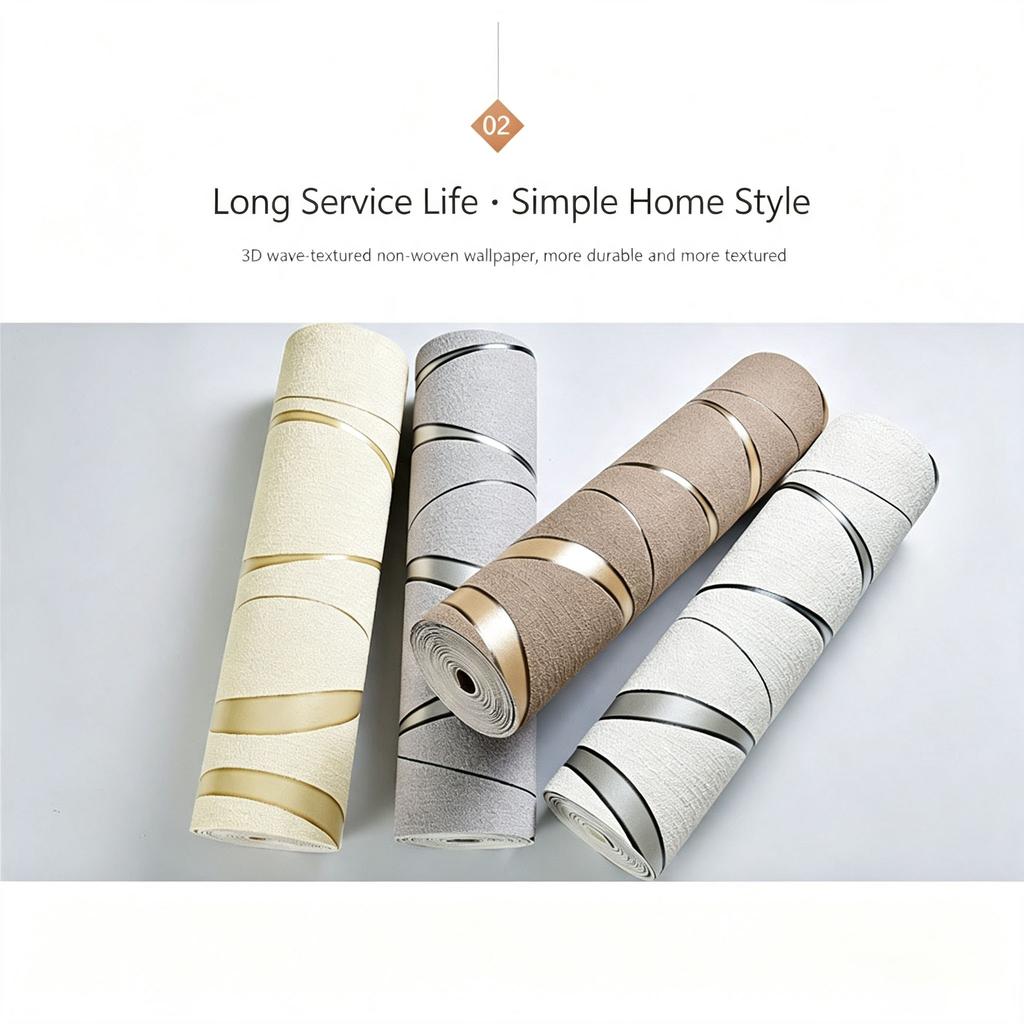 Luxury 3D Water Ripple Wallpaper Premium Suede Non-Woven Wall Covering, Breathable & Eco-Friendly TV Background, Living Room, Bedroom Decor (Unpasted)