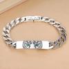 Silver Hip-Hop Stil Tigermönster Kubansk Glansig Grön Zirkon Armband för Män Parstil Kedja Armringar berlock