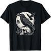 Gothic Raven Skull And Moon Art Crow Design T-Shirt