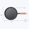 Comfortable Wooden Grip Cast Iron Pan Thickened Pancake Pan Wood Handle Pan