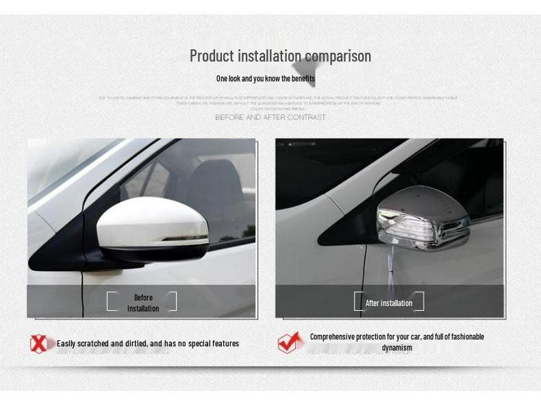Honda City 2015-2020 Electroplated Rearview Mirror Lens & Cover Sticker Set