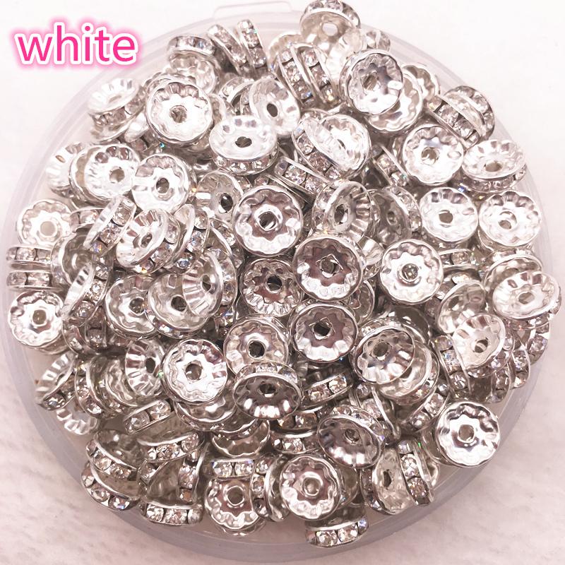 NEW 30pcs 10mm Czech Crystai Rhinestone Glass Round Loose Spacer Beads for Jewelry Making DIY Bracelet Necklace