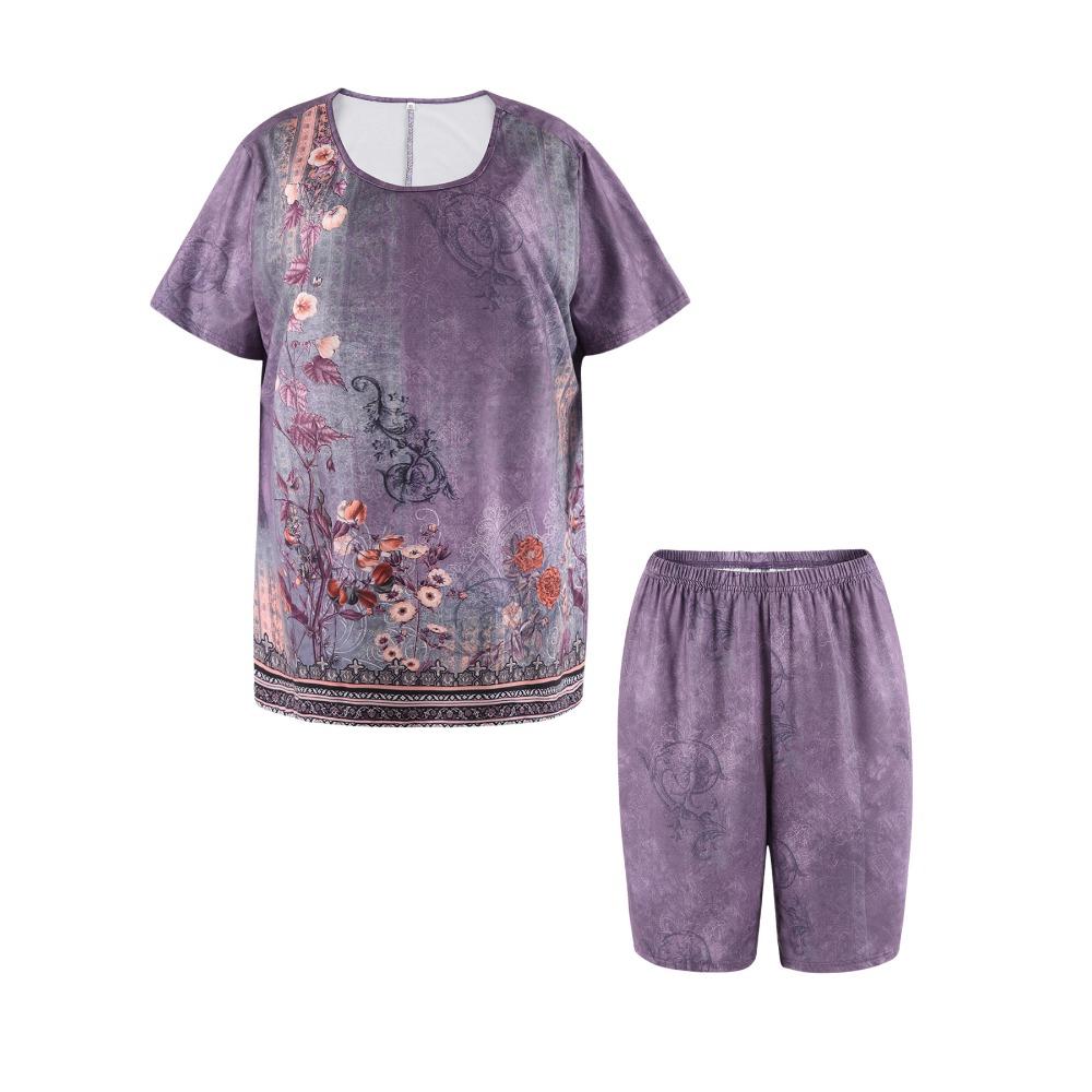 BITCED Women s Fashion Casual Short Sleeve O-Neck Pants Suits XL