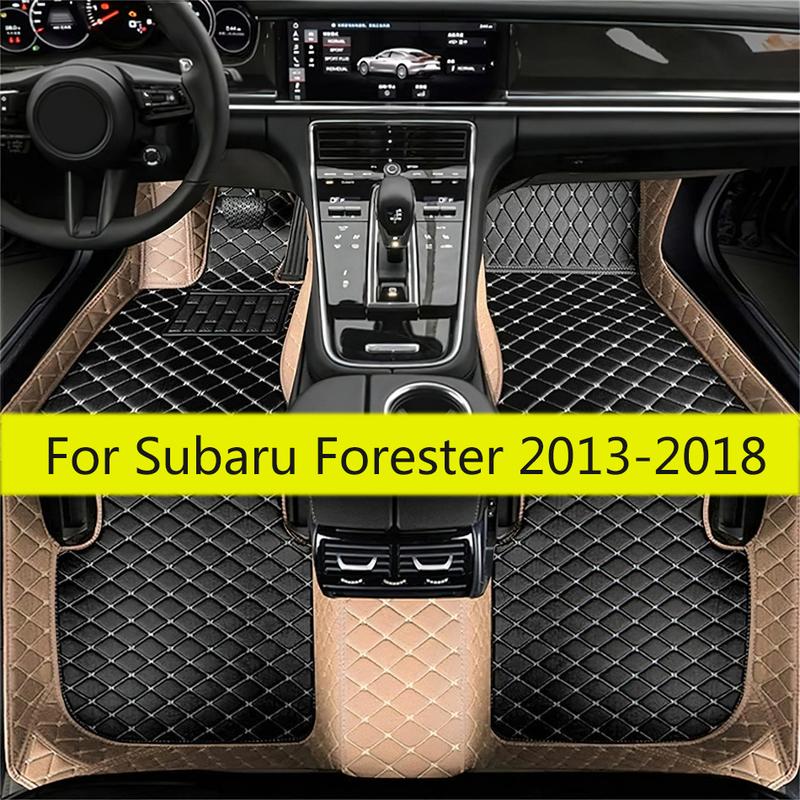 Car Floor Mats For Subaru Forester SJ 2018 2017 2016 2015 2014 2013 Auto Leather Carpet Pads Vehicle Full Set Foot Matts Rugs