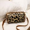 Novel and Fashionable Retro Leopard Print Cylinder Bag New Trendy Shoulder Zipper Messenger Women's Bag