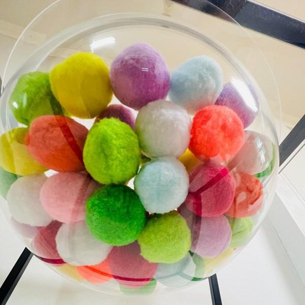 Petka hračka pro kočky vlněná kulička 100P 4cm 1 balení, náhodná barva