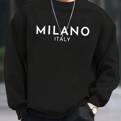 Men's Autumn and Winter Fashionable Casual Loose Pullover Long Sleeved Round Neck Sweatshirt