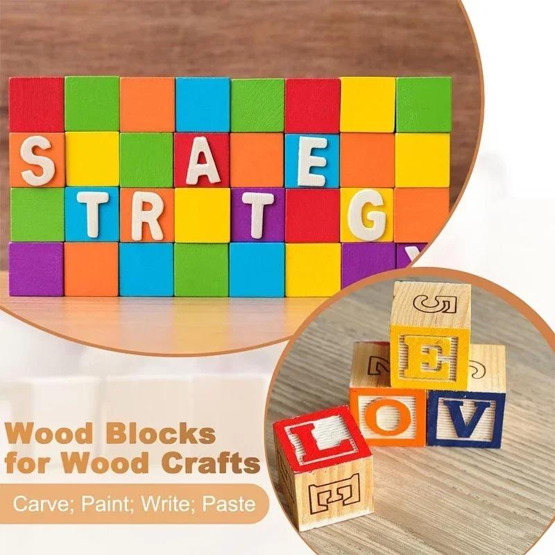 12/24 pz 35/40/50mm Cubi di Legno Grezzo Non Finiti, Blocchi di Legno Massello Naturale Lisci per Fai da te, Artigianato, Decorazione Casa, Puzzle, Pittura