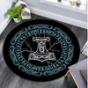 Vegvisir Viking Compass Circular Rug - Office Decorative Carpet For Living Room Bedroom Door Mat Floor Rug Computer Chair Area Rug