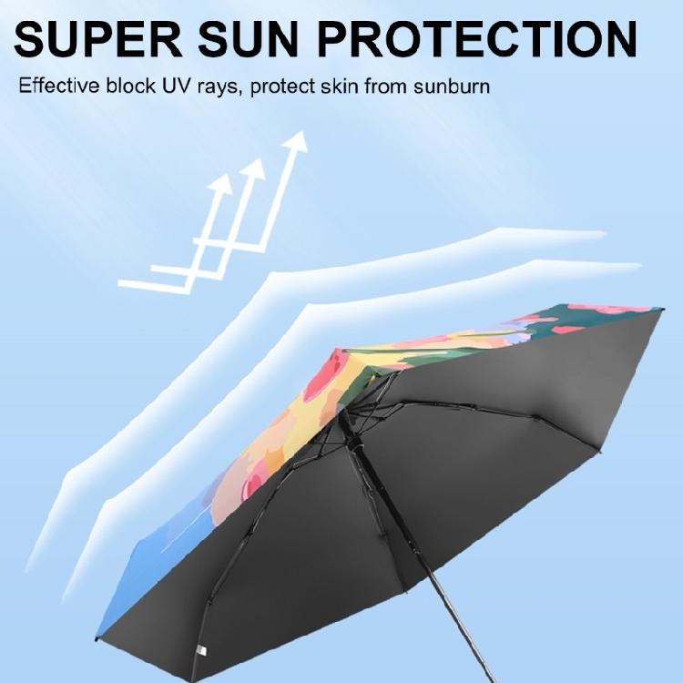 Faltregenschirm Ölgemälde-Schirm Faltbarer Regenschirm Regen- und Sonnenschirm Reise-Schirm Kleiner Schirm