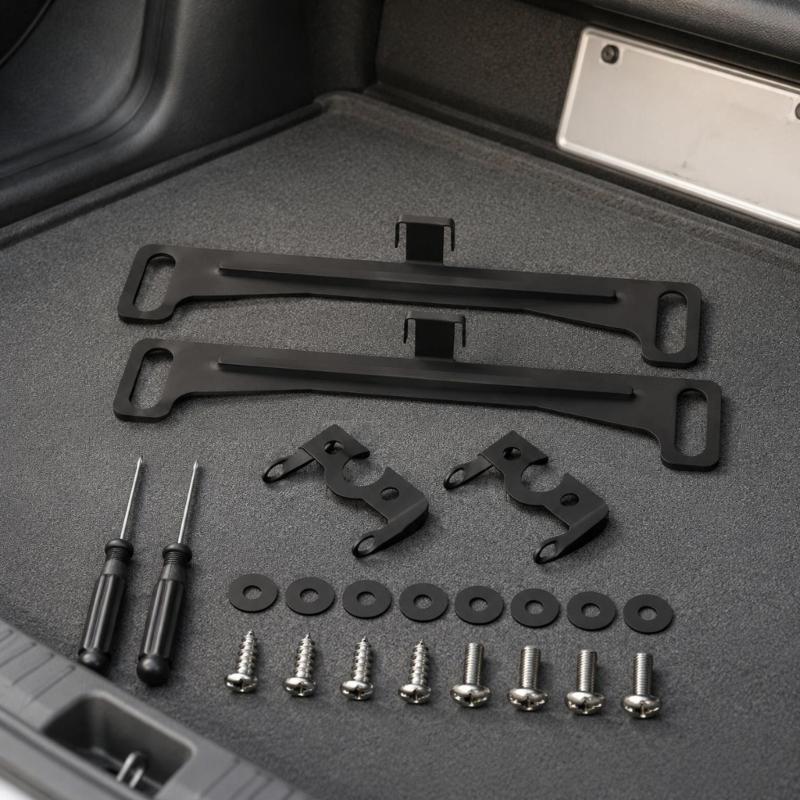 Vehicle Rear View Camera Bracket Repair Kit, License Plate Mount Support with Screws, 2 Pack for Camera Reinstall