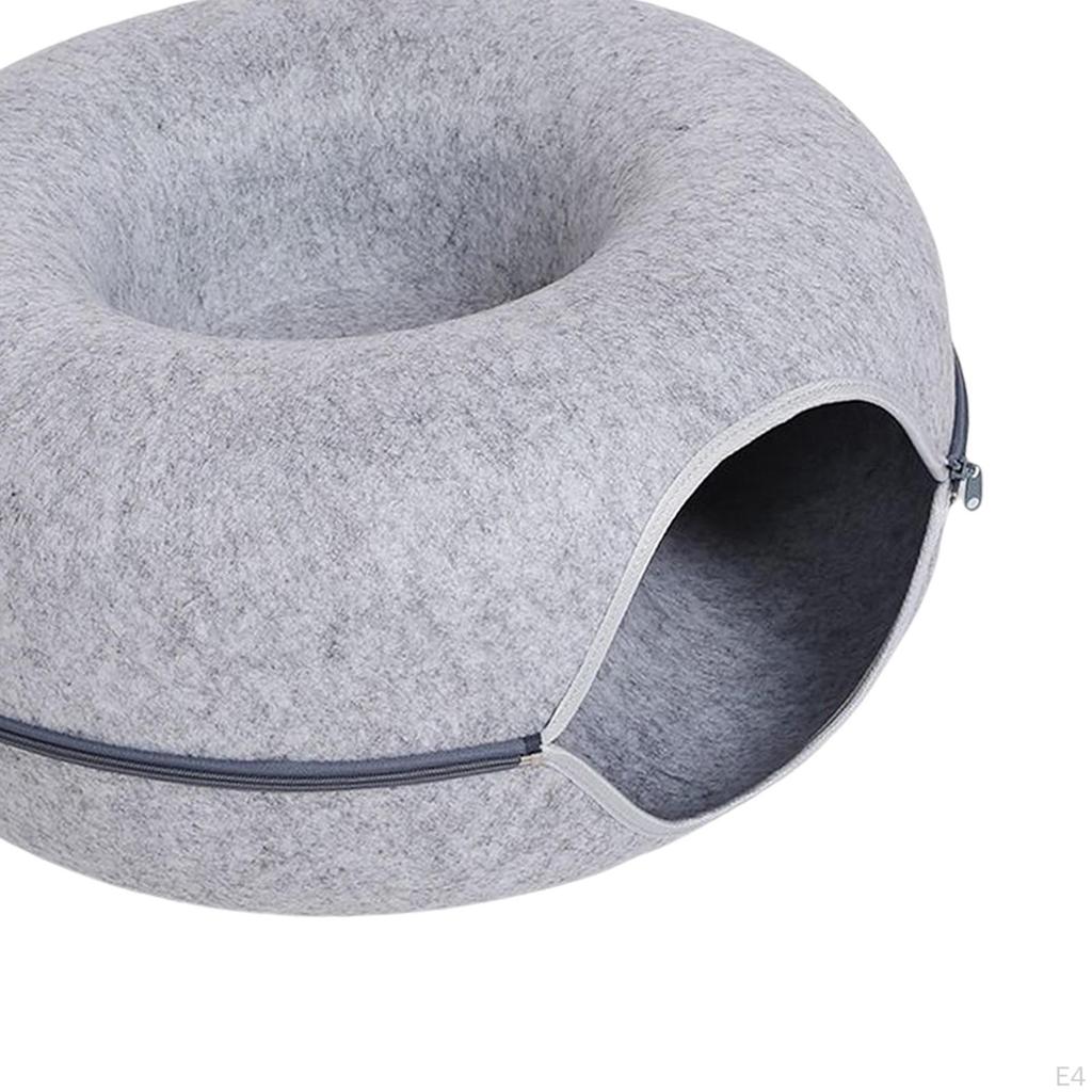 Cave for Cat Zipper Save Space Scratch Resistant Washable Kitten House Nest Removable 60x60x28cm