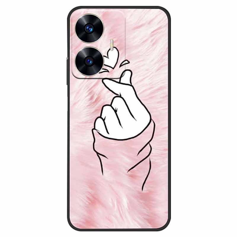 Phone Cover For Realme C55 Case Black Silicone Fundas For Realme C55 RMX3710 TPU Soft Back Coque Star Painted on RealmeC55 C 55