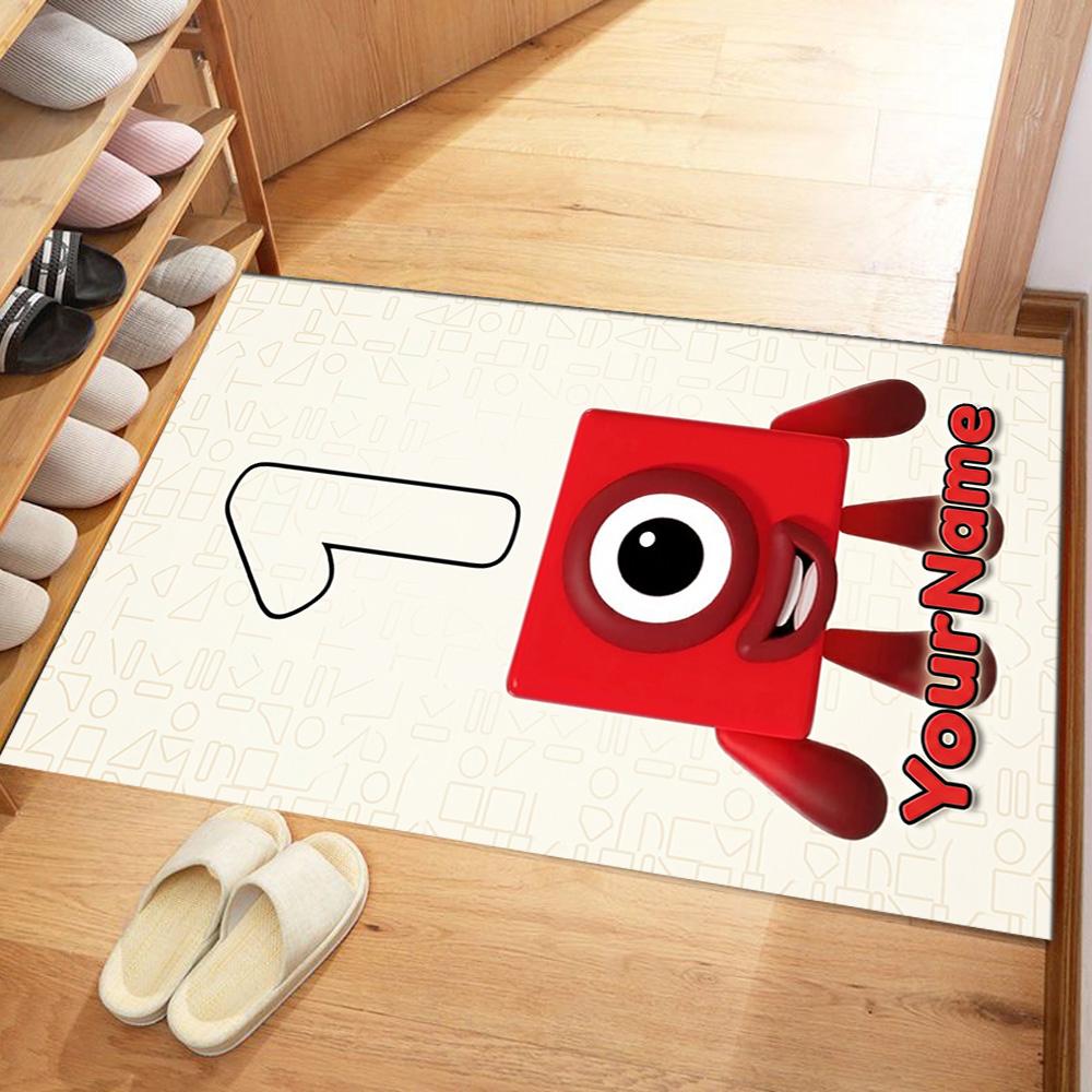 Numberblocks Customized Name Carpet Suitable for Study room Entryway Dormitory Bedrooms Antislip Carpet Anime Office Decor Best for Christmas