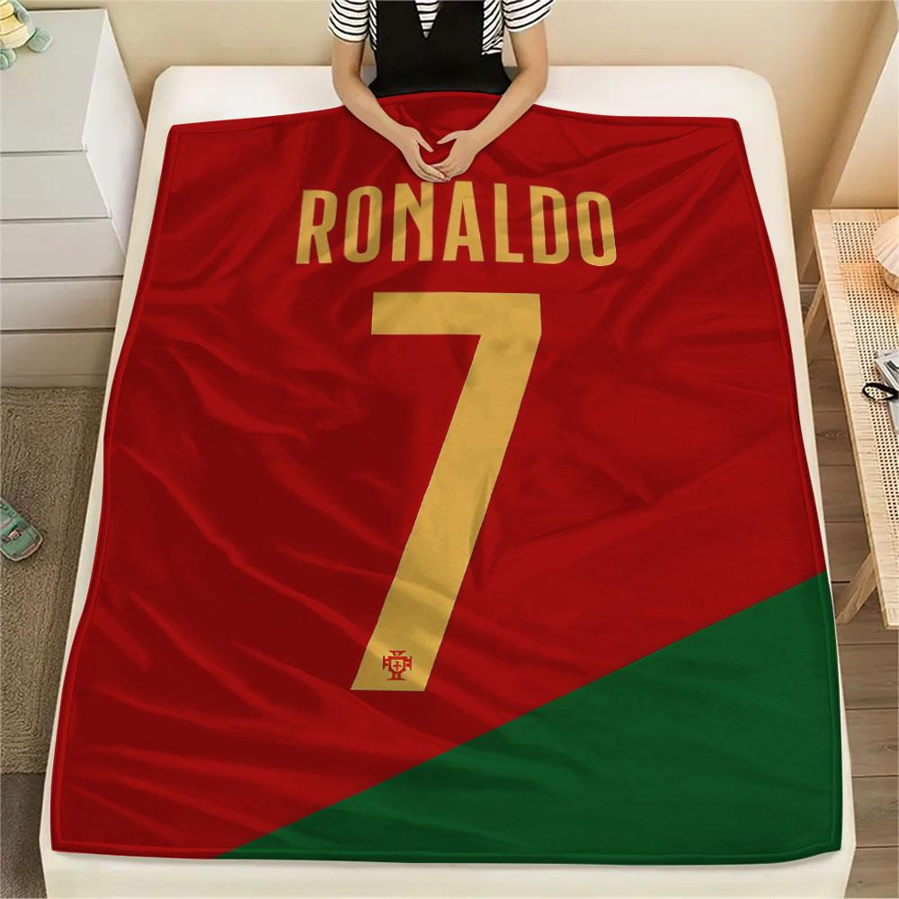 Cristiano Ronaldo Printed Flannel Blanket, Soft Throw for Bedroom Sofa, Washable,soccer Fan Merchandise, Great Gift.