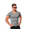Men's V-Neck Solid Color Short-Sleeve Summer Sports & Casual Shirt