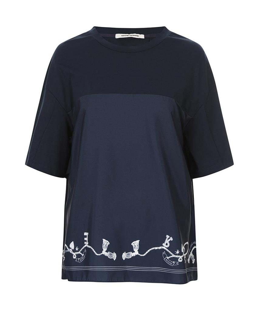MAREMONTE Hem Pattern Print T-Shirt_M246Mts50P0