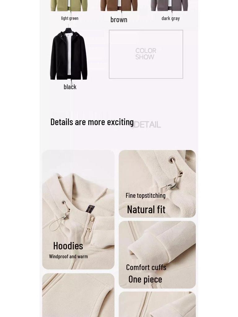 Customizable Logo Heavyweight Fleece Hooded Sweatshirt - Thickened Double-Sided Autumn/Winter Cardigan