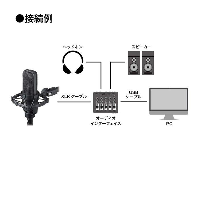 Audio-Technica AT4040 Condenser Microphone, XLR, 1-inch Large Diaphragm, Cardioid, with Shock Mount, Black