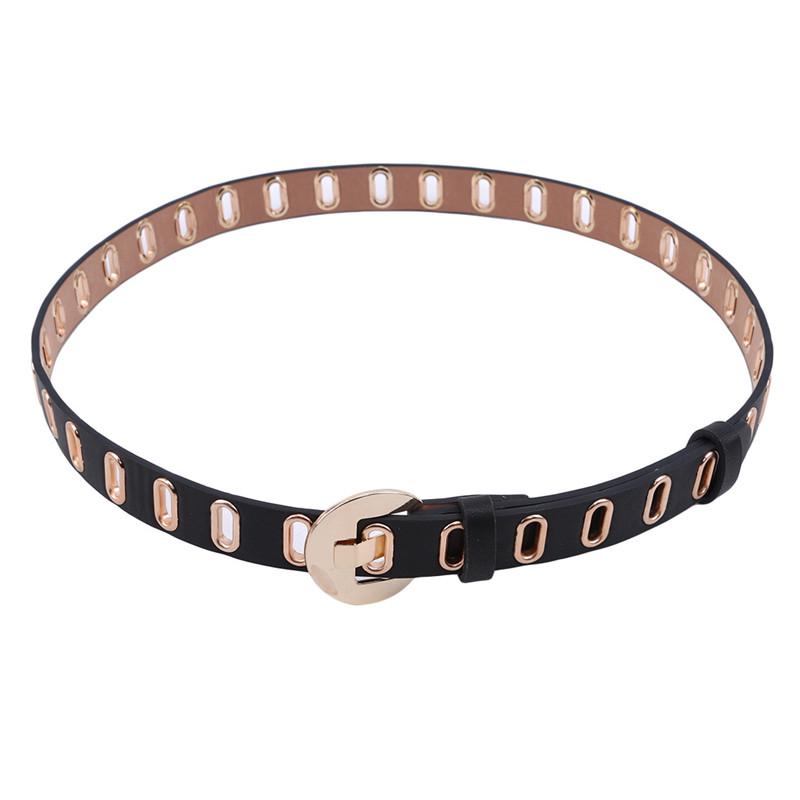 

Ремень с алюминиевой пряжкой Полые заклепки Талия Ремни для женщин Джинсы Брюки