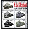 H&Co.select Airsoft Face Mask, Half Mesh Face Guard with Double Band, SGM-010 (Black)
